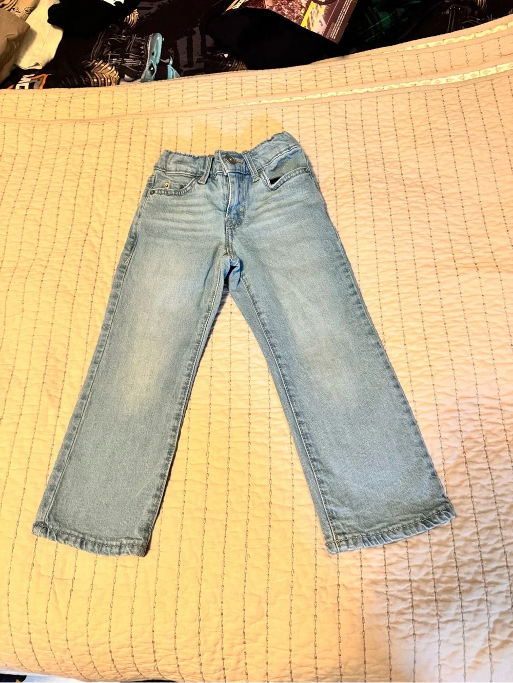 Three pair of Light and Medium Blue Denim Jeans